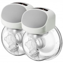 2 Packs Wearable Breast Pump, Double Hands Free Electric S10 Pro, Wireless Breast Feeding Pump with 2 Modes, 9 Levels, LCD Display and Memory Function